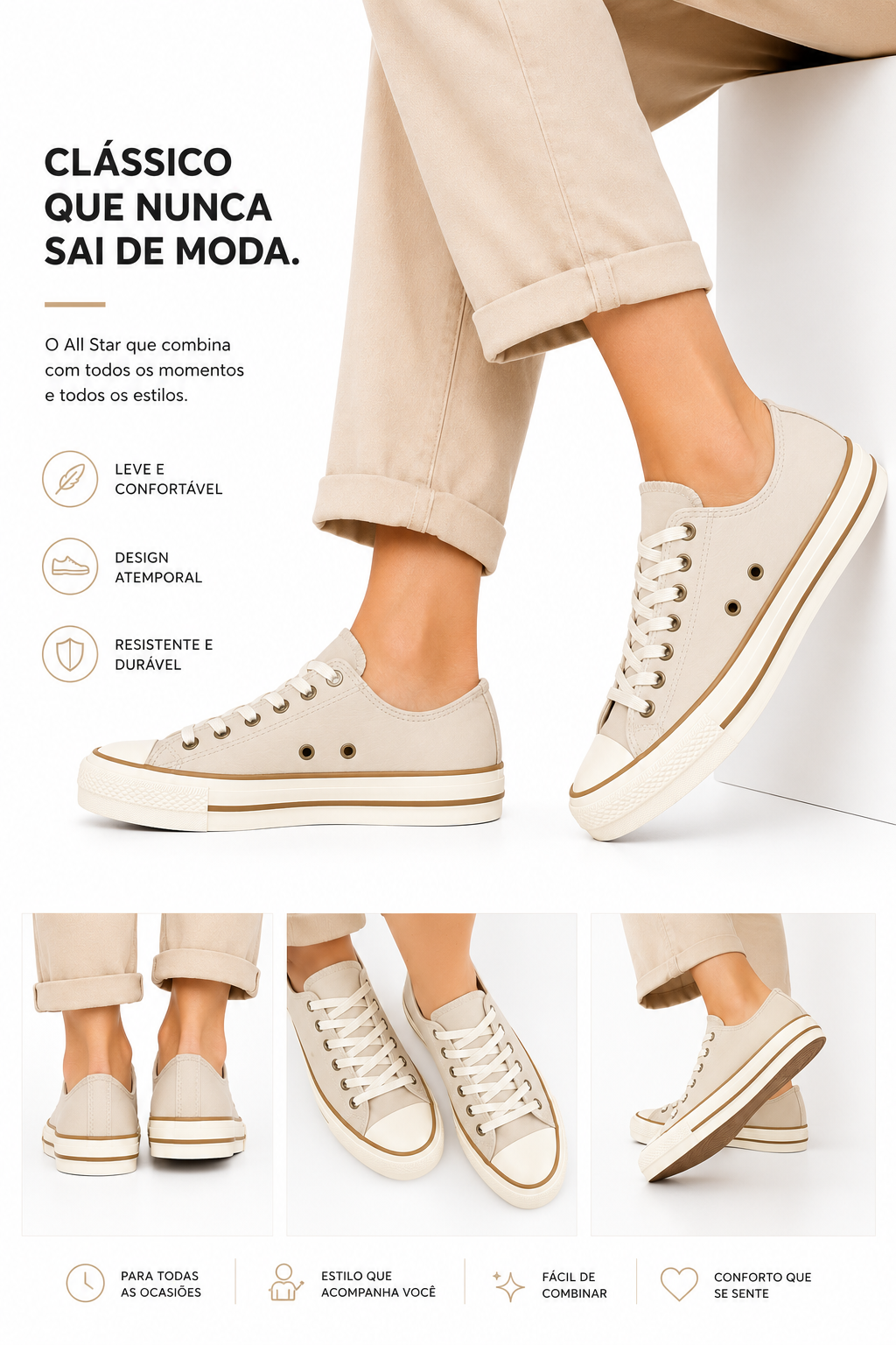 Tênis Plataforma Feminino Casual em Couro Confortável para Dia a Dia, Passeio e Trabalho