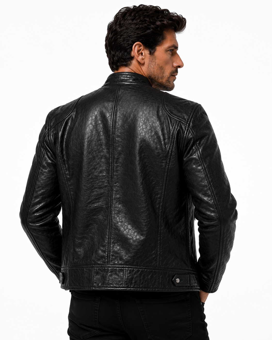 Jaqueta de Couro Masculina Racer