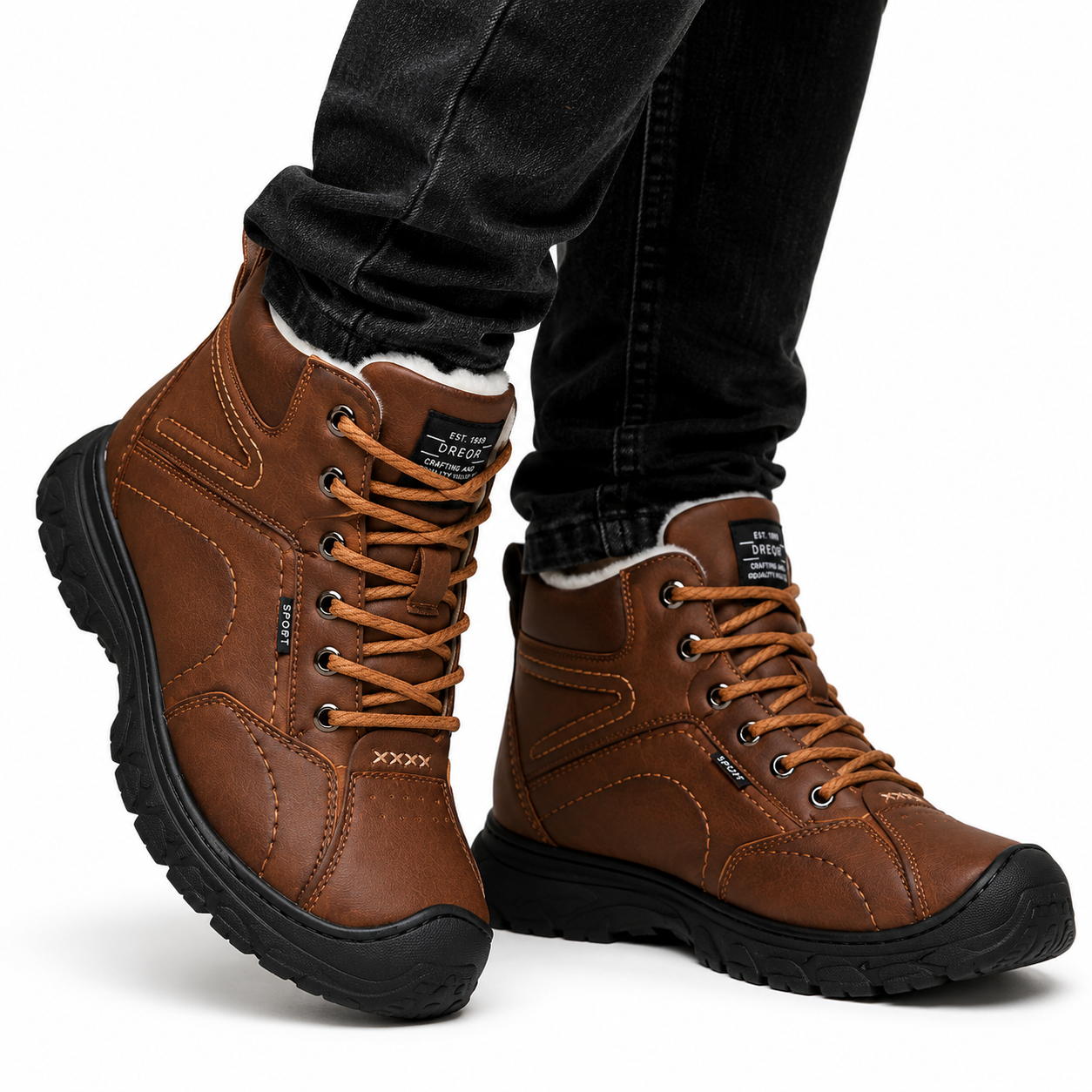 Bota de Couro Inverno Mid Masculina