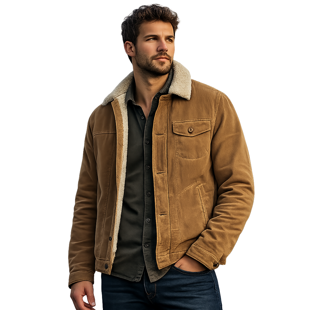 Jaqueta Masculina de Veludo com Interior Forrado