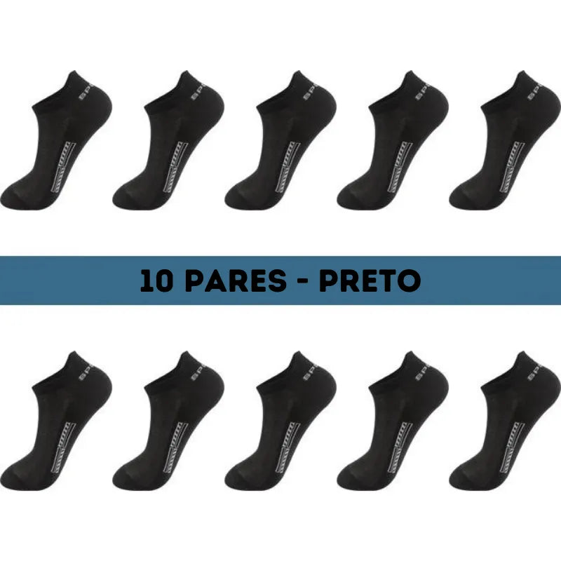 Meias Soquete Algodão - Kit 10 Pares