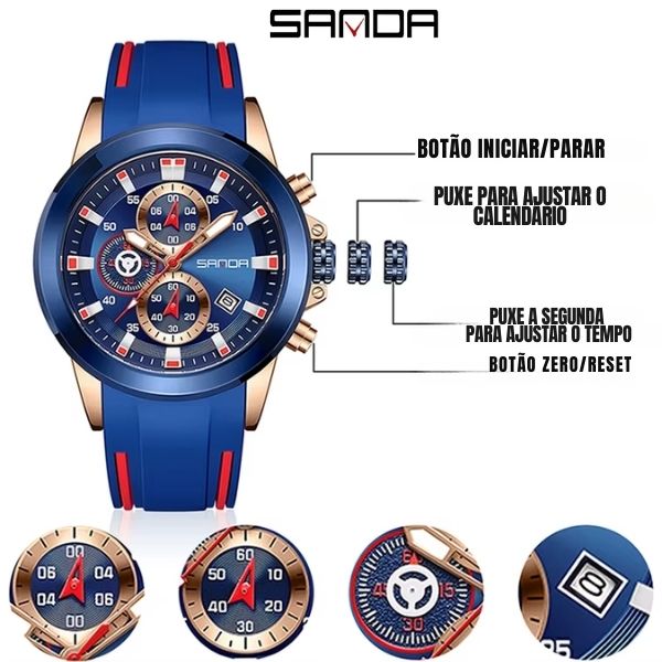 Relógio Casual Masculino GrandeurCrono - Sanda