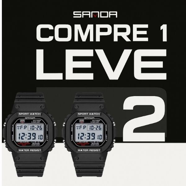 Relógio Digital Masculino Preto DigiSport - Sanda | Compre 1 e Leve 2