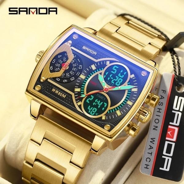 Relógio Masculino Dourado Rider - Sanda