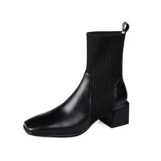 Bota de Couro Salto Bloco Euphoric