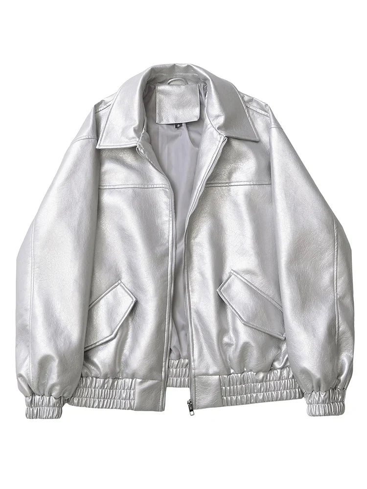 Casaco Feminino Curto em Faux Leather com Toque Vintage - (Promoção de Inverno 2025)