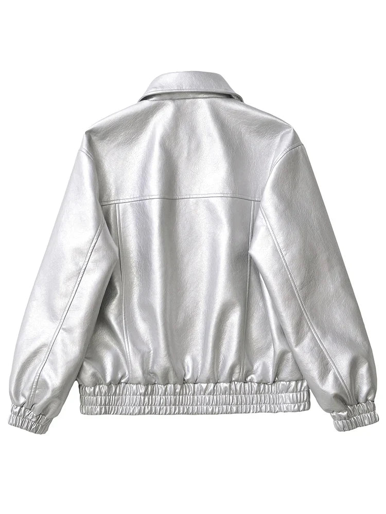 Casaco Feminino Curto em Faux Leather com Toque Vintage - (Promoção de Inverno 2025)