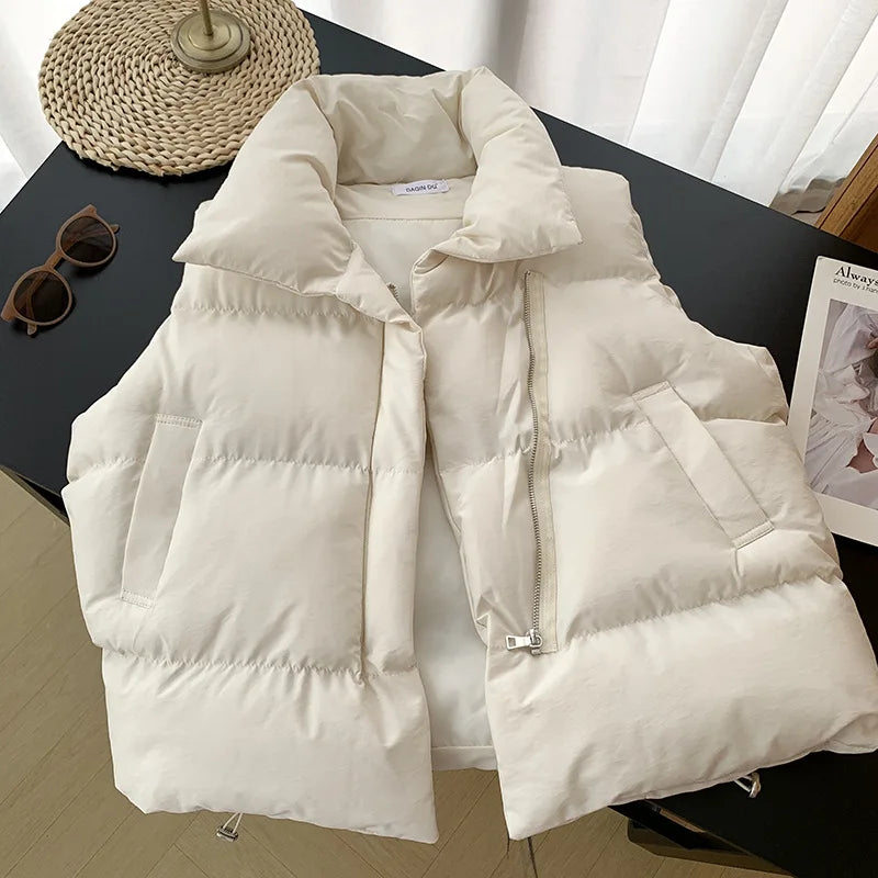Colete Feminino Elegante com Gola Alta Acolchoado - (Promoção de Inverno 2025)