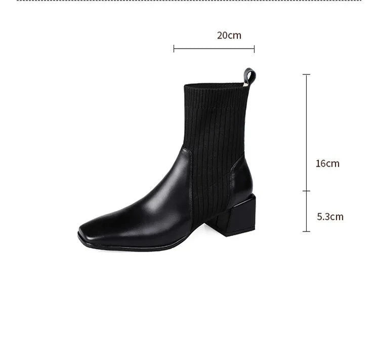 Bota de Couro Salto Bloco Euphoric
