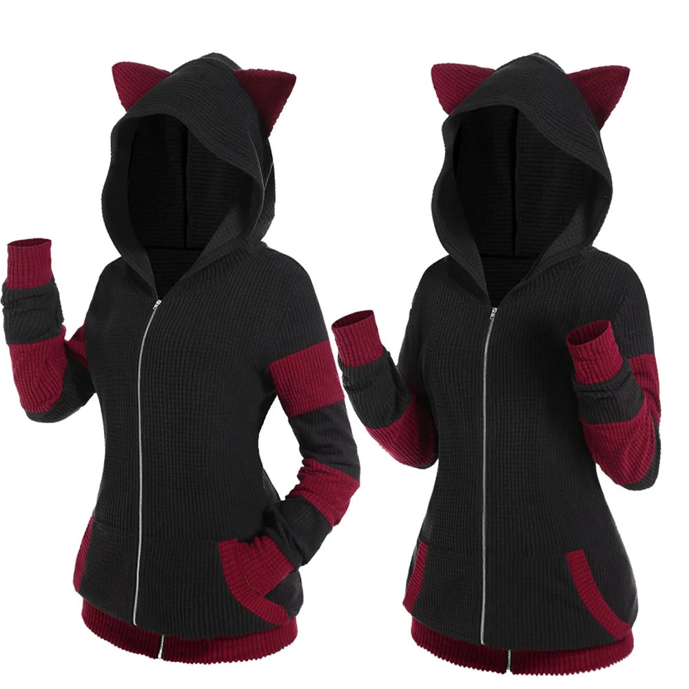 Casaco Feminino Para Inverno Capuz com Orelhinhas - (Promoção de Inverno 2025)