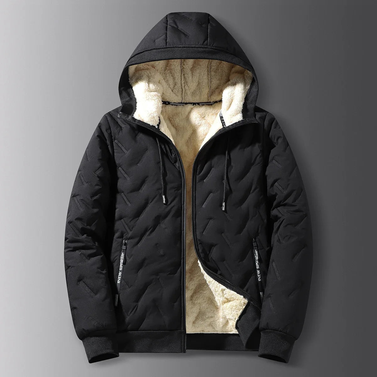 Casaco Masculino de Inverno com Capuz Forro Polar Gola Alta - (Promoção de Inverno 2025)