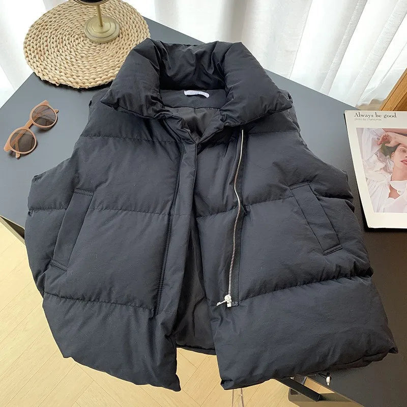 Colete Feminino Elegante com Gola Alta Acolchoado - (Promoção de Inverno 2025)