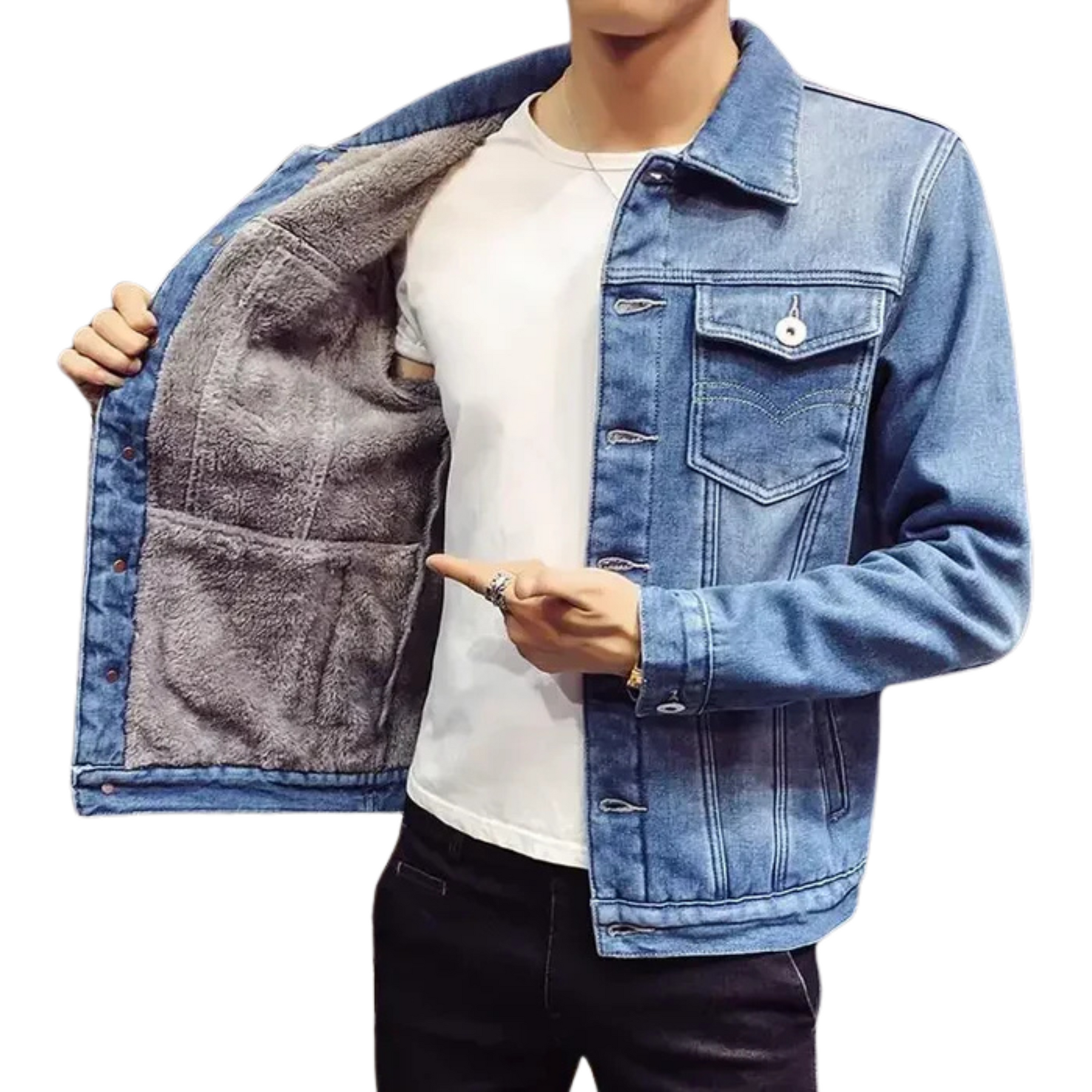 Jaqueta Jeans Masculina Peludo Style - (PROMOÇÃO DE INVERNO 2025)