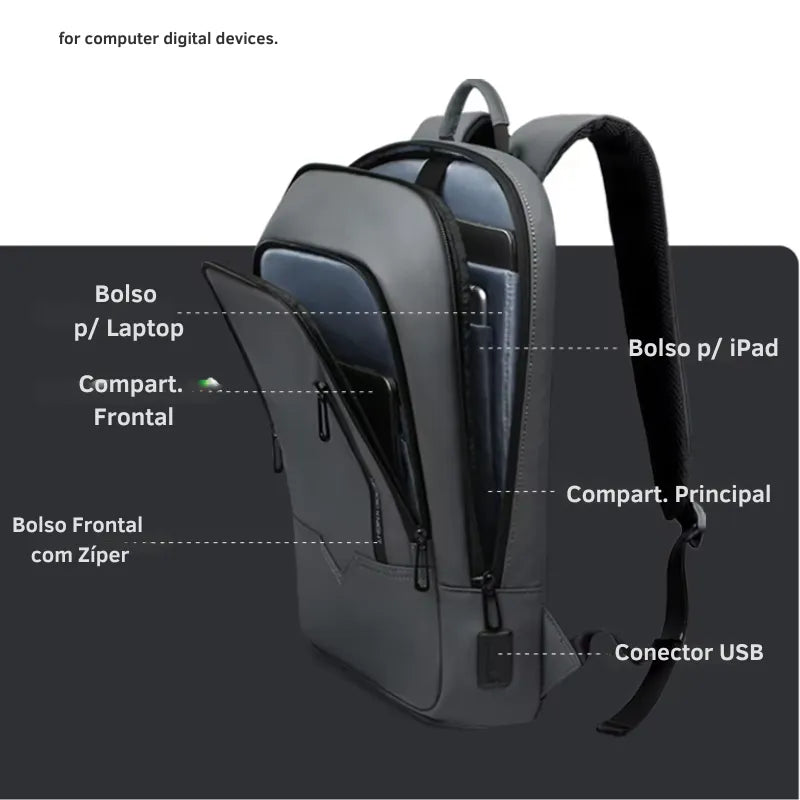 Mochila Executiva Compacta para Notebook 17" Casualle