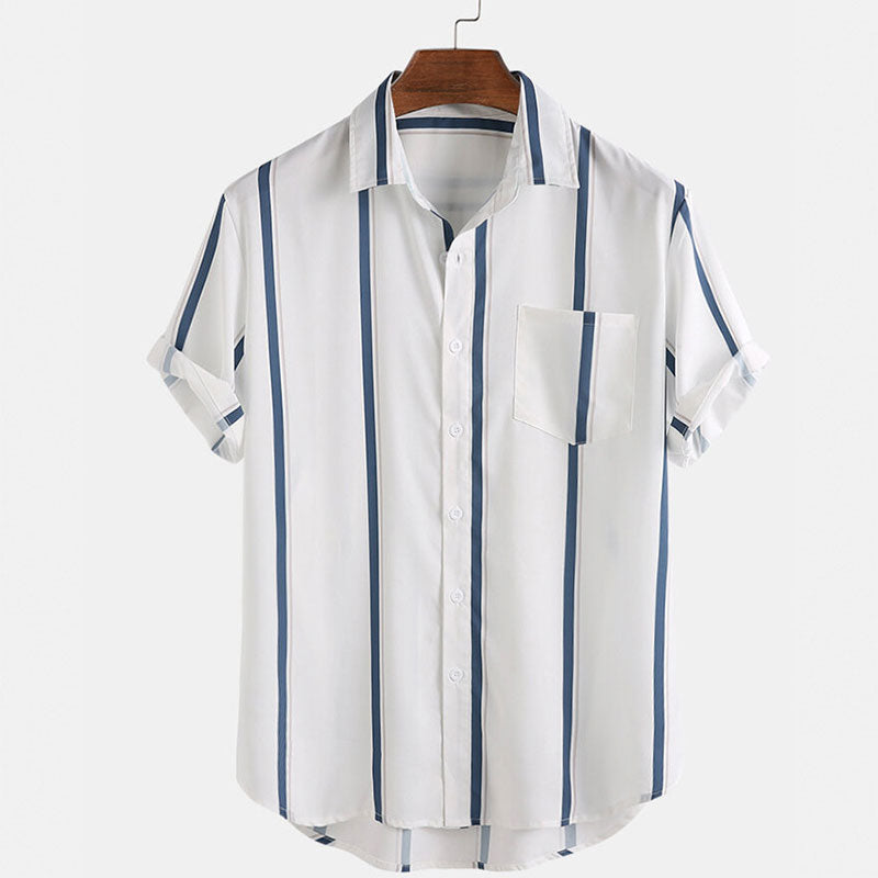Camisa Masculina Listrada Manga Curta