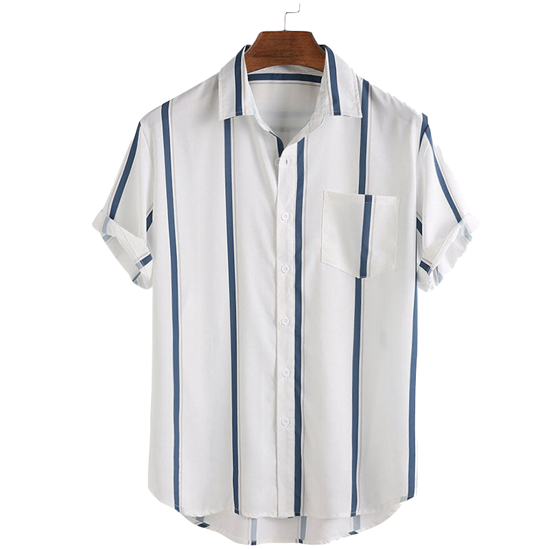 Camisa Masculina Listrada Manga Curta