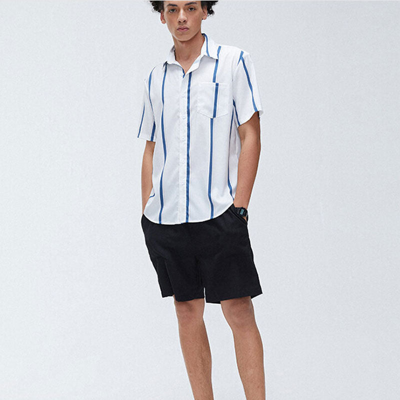 Camisa Masculina Listrada Manga Curta