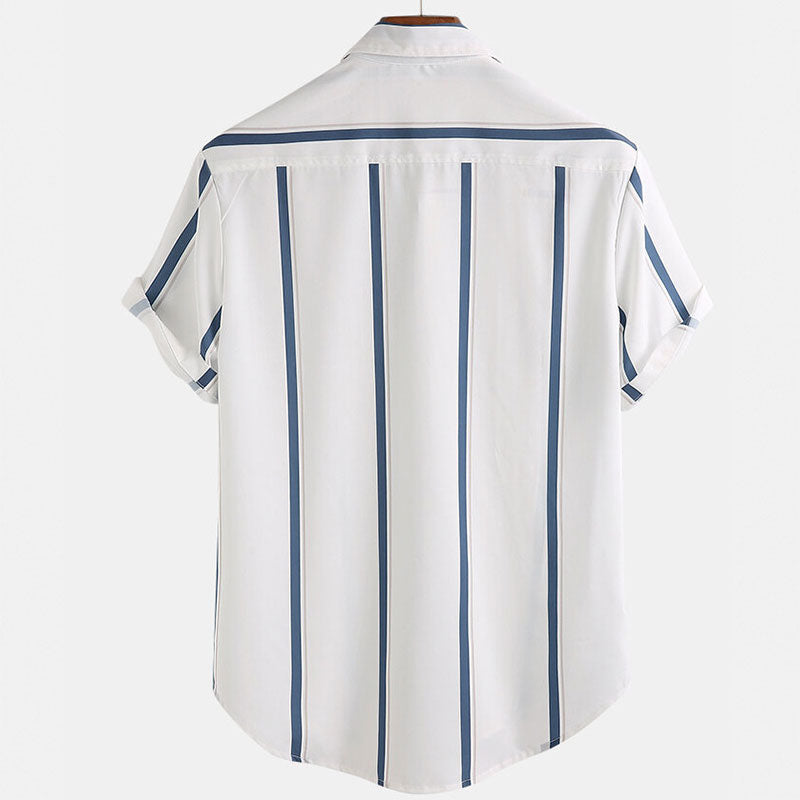 Camisa Masculina Listrada Manga Curta
