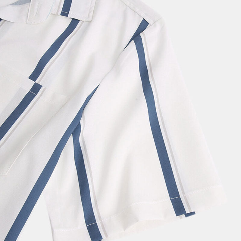 Camisa Masculina Listrada Manga Curta