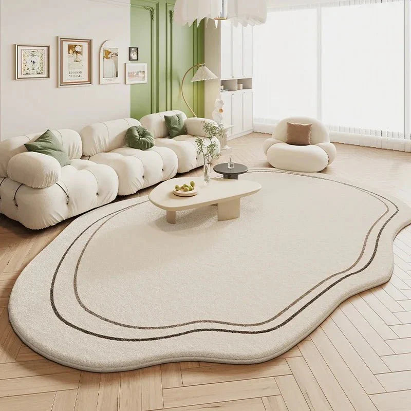 Tapete Sala De Estar Creme Irregular Lojas Sanda