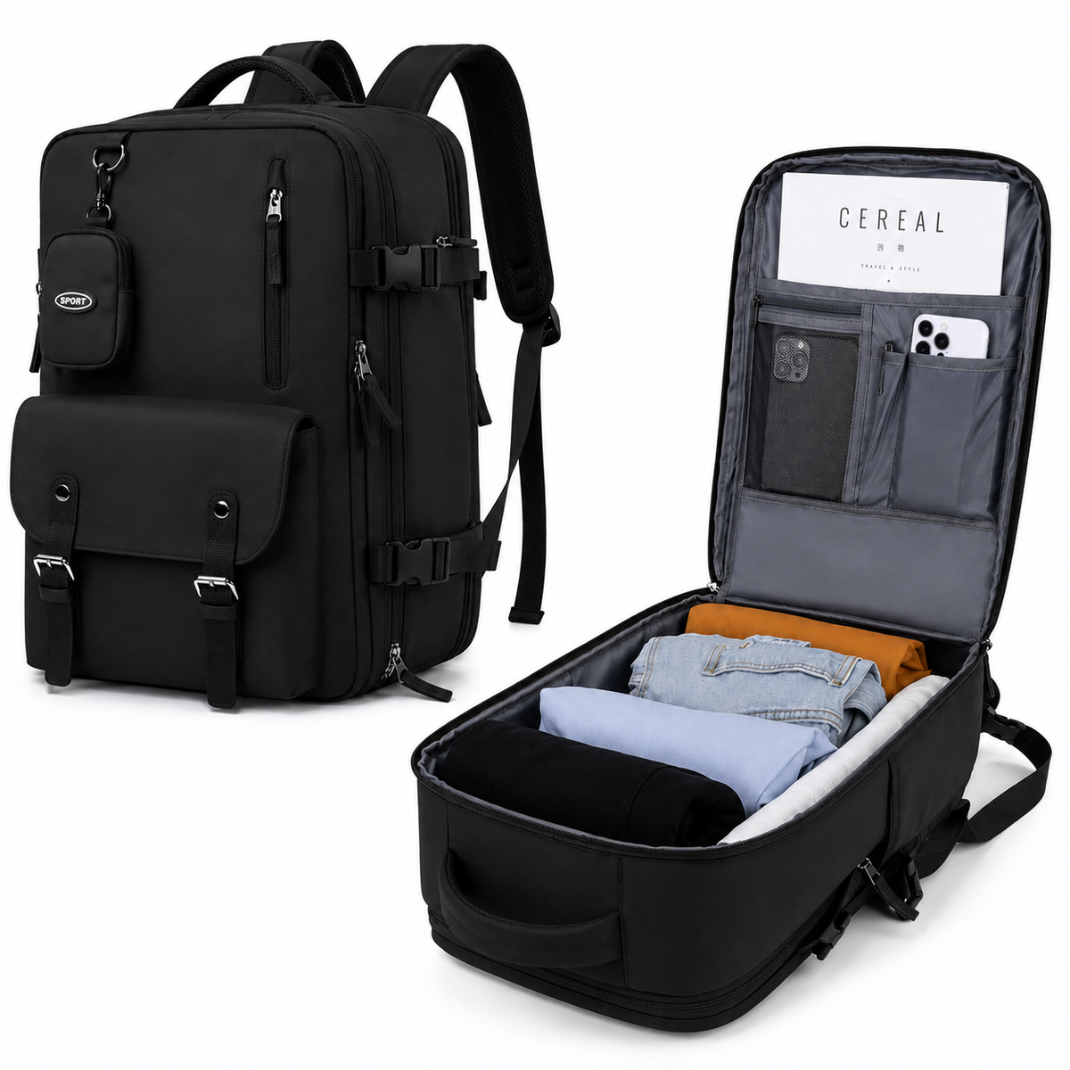 Mochila de Viagem multi compartimentos - Unisex
