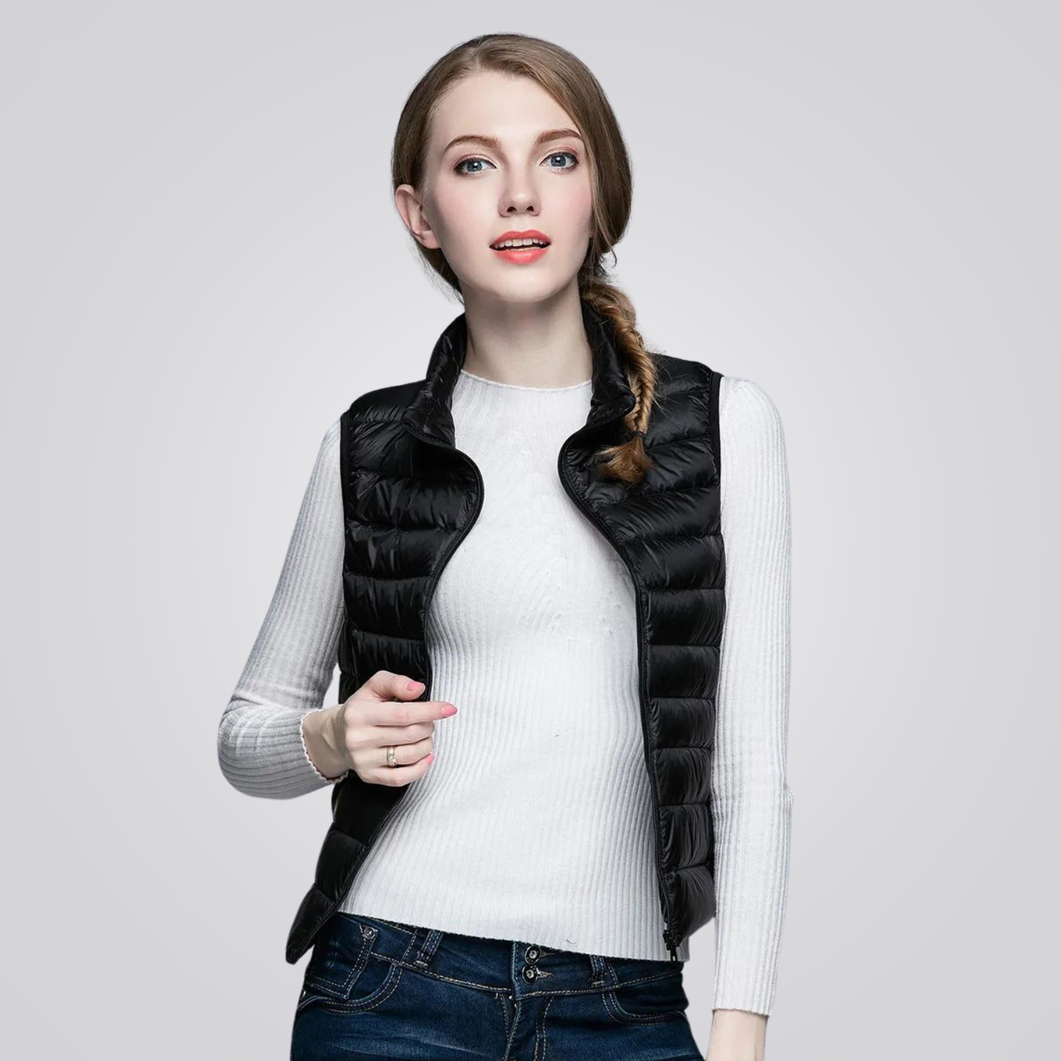 Colete Puffer Feminino Flor