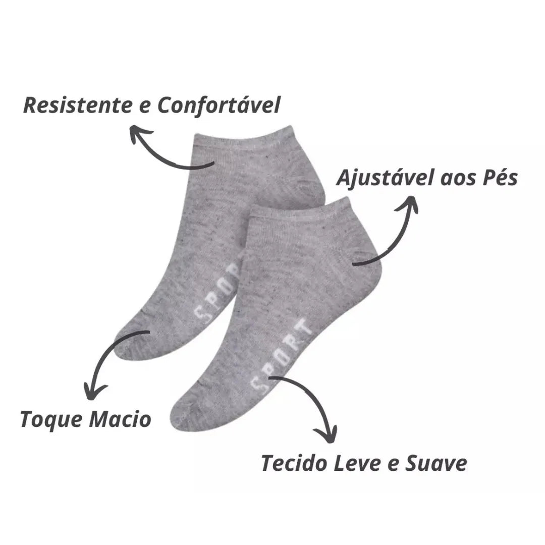 Meias Soquete Adulto Basicalle - Kit 6 Pares
