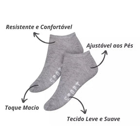 Meias Soquete Adulto Basicalle - Kit 6 Pares