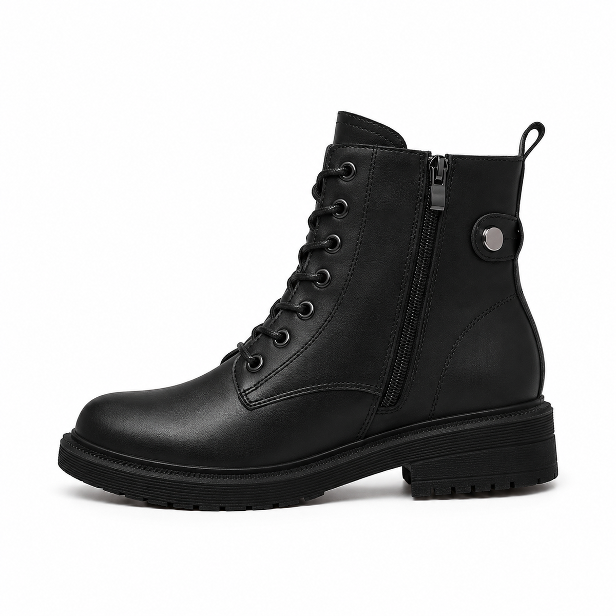 Bota de Couro Casual Estilo Coturno Loren