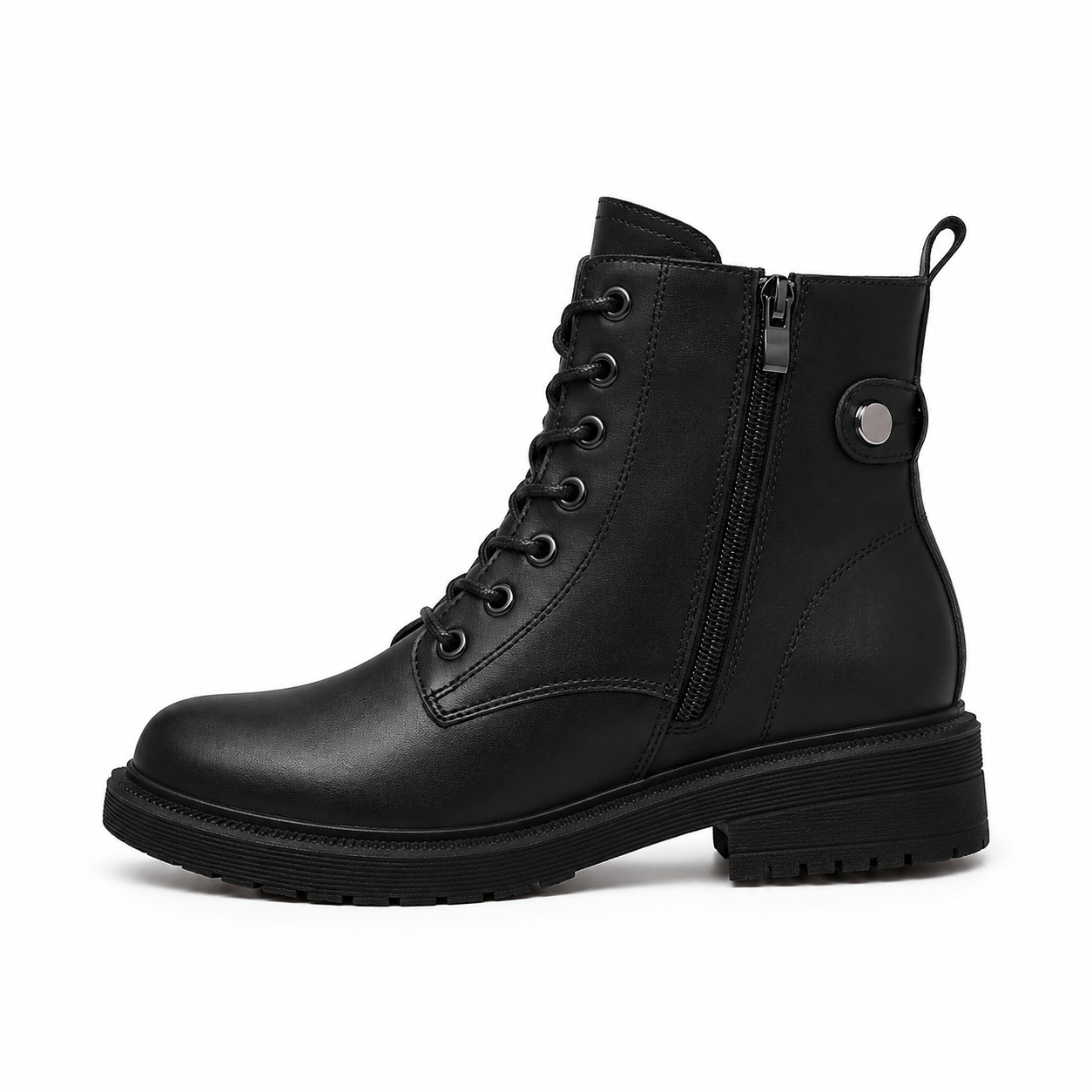 Bota de Couro Casual Estilo Coturno Loren