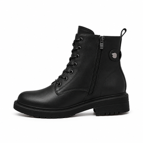 Bota de Couro Casual Estilo Coturno Loren