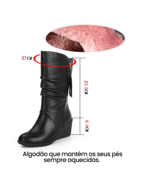 Bota de Couro Cano Médio - Jullie - (Promoção de Inverno 2025)
