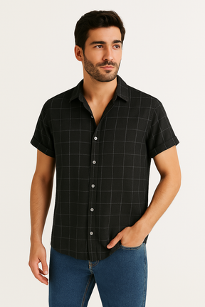 Camisa Casual Manga Curta Lunar