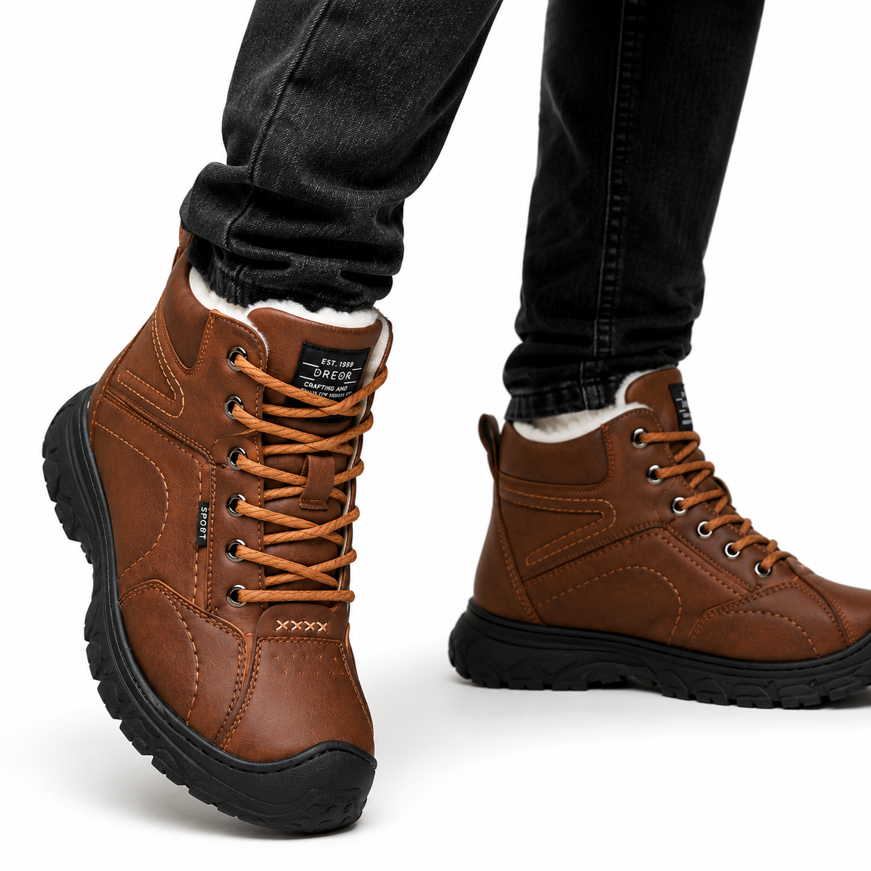 Bota de Couro Inverno Mid Masculina