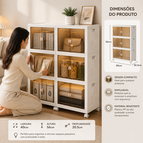 Armário Dobrável Multifuncional com Rodinhas