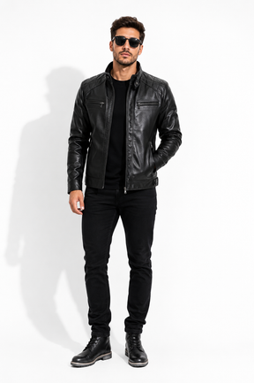 Jaqueta Masculina de Couro Slim