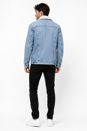 Jaqueta Jeans Masculina Forrada em Lã