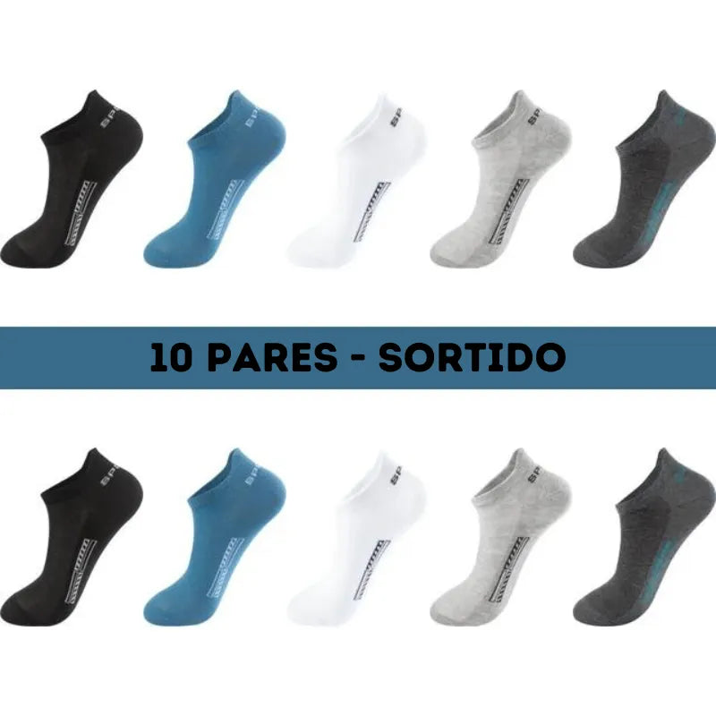 Meias Soquete Algodão - Kit 10 Pares