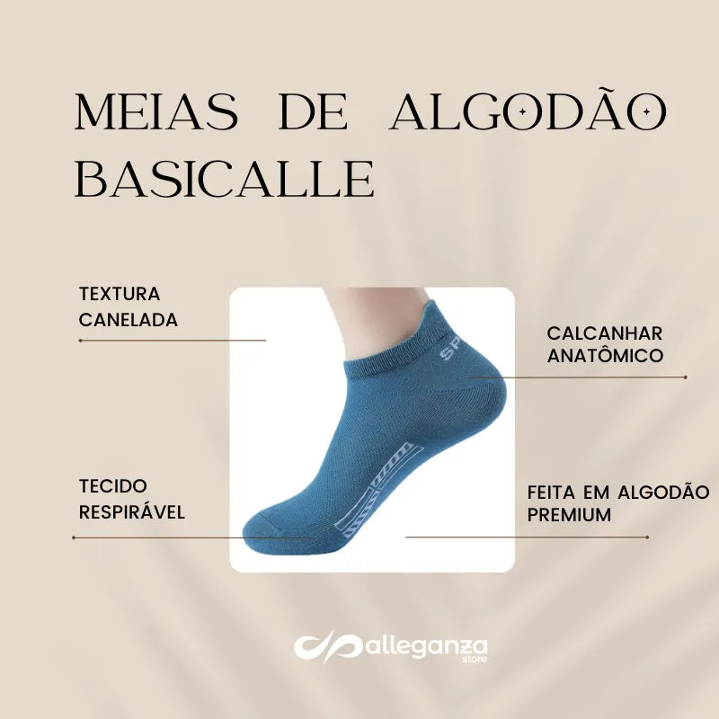 Meias Soquete Algodão - Kit 10 Pares