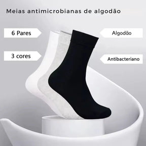 Kit 6 Pares Meias com Algodão