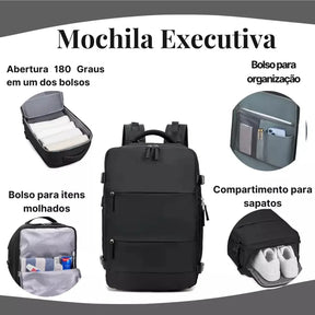 Mochila Executiva 50L Impermeável Multicompartimentos