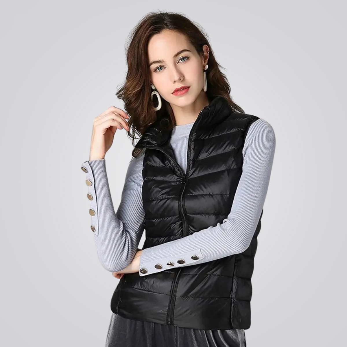 Colete Puffer Feminino Flor