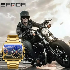 Relógio Masculino Dourado Rider - Sanda