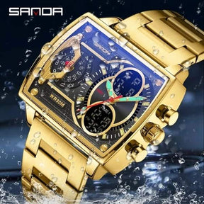 Relógio Masculino Dourado Rider - Sanda
