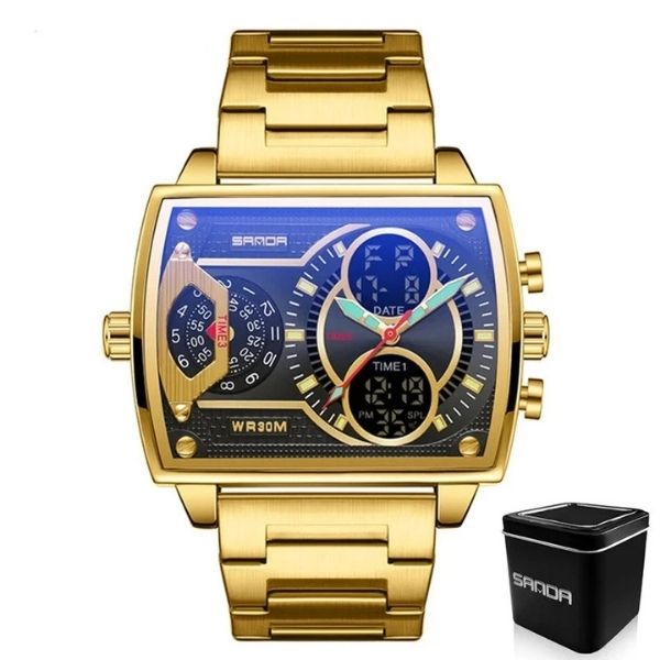 Relógio Masculino Dourado Rider - Sanda