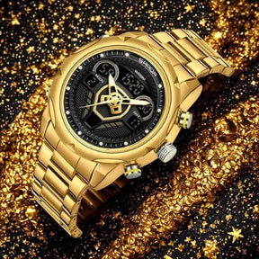 Relógio Masculino Dourado Wheel - Sanda