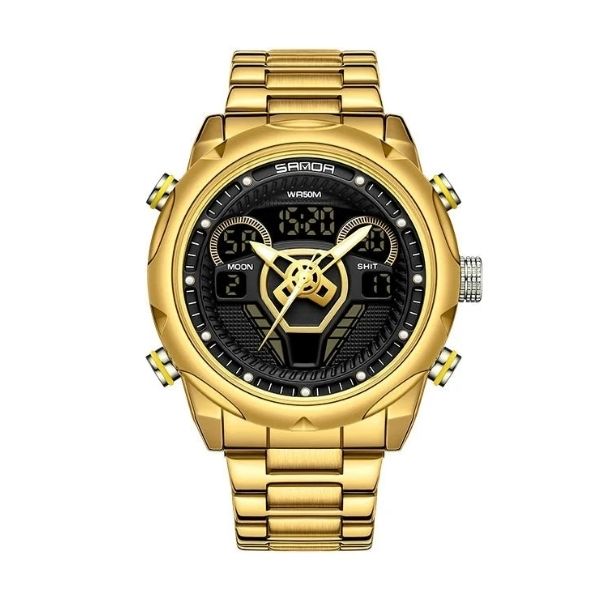 Relógio Masculino Dourado Wheel - Sanda