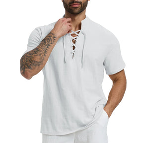 Camisa Masculina Manga Curta em Linho Peruíbe