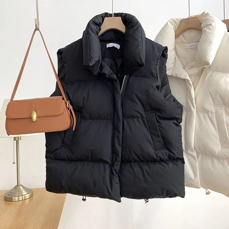Colete Feminino Elegante com Gola Alta Acolchoado - (Promoção de Inverno 2025)
