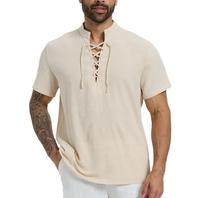 Camisa Masculina Manga Curta em Linho Peruíbe